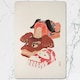 image 2 of Set Of 12 Placemats And Coasters With Designer Artwork And Wood Bottom 11x8