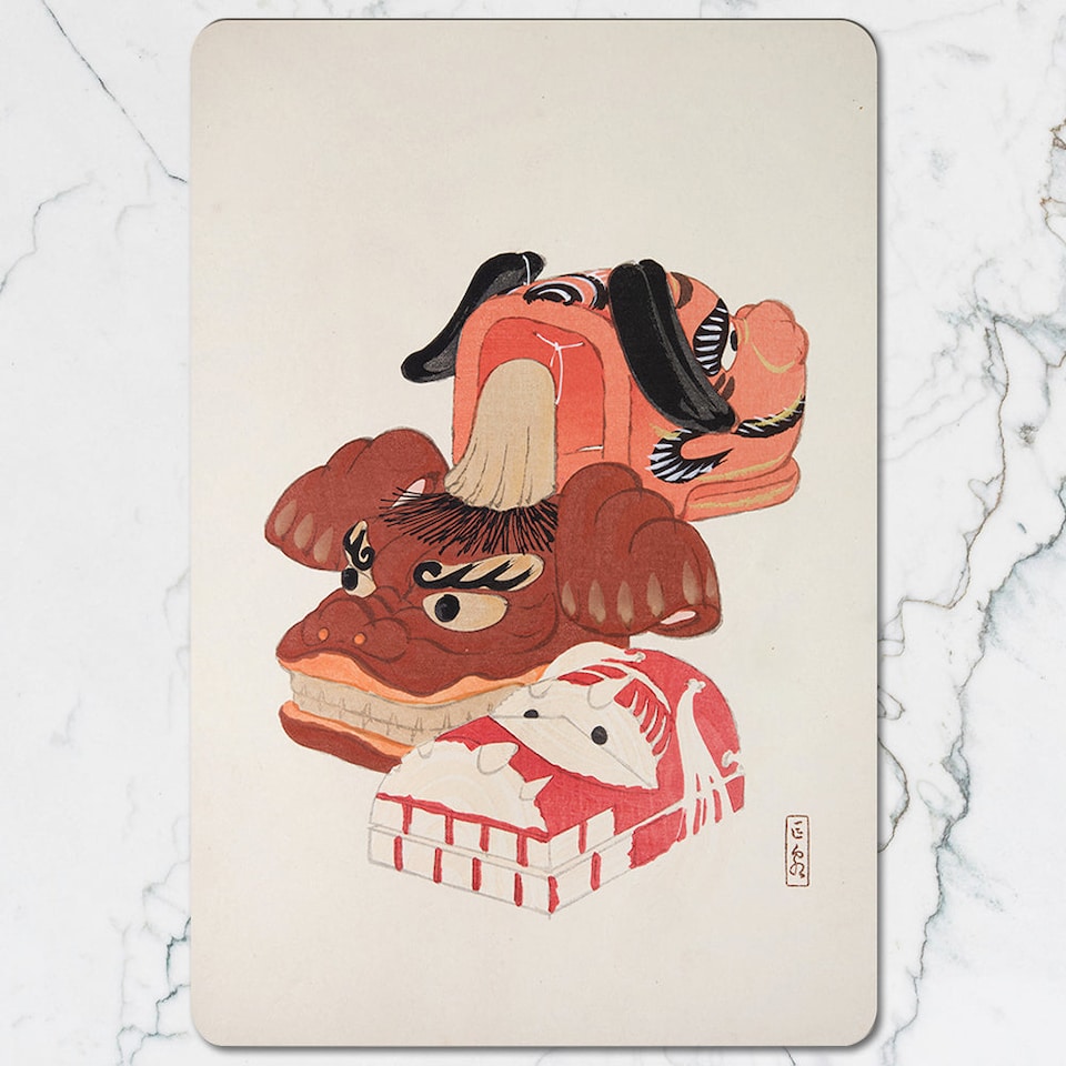 image 1 of Set Of 12 Placemats And Coasters With Designer Artwork And Wood Bottom 11x8