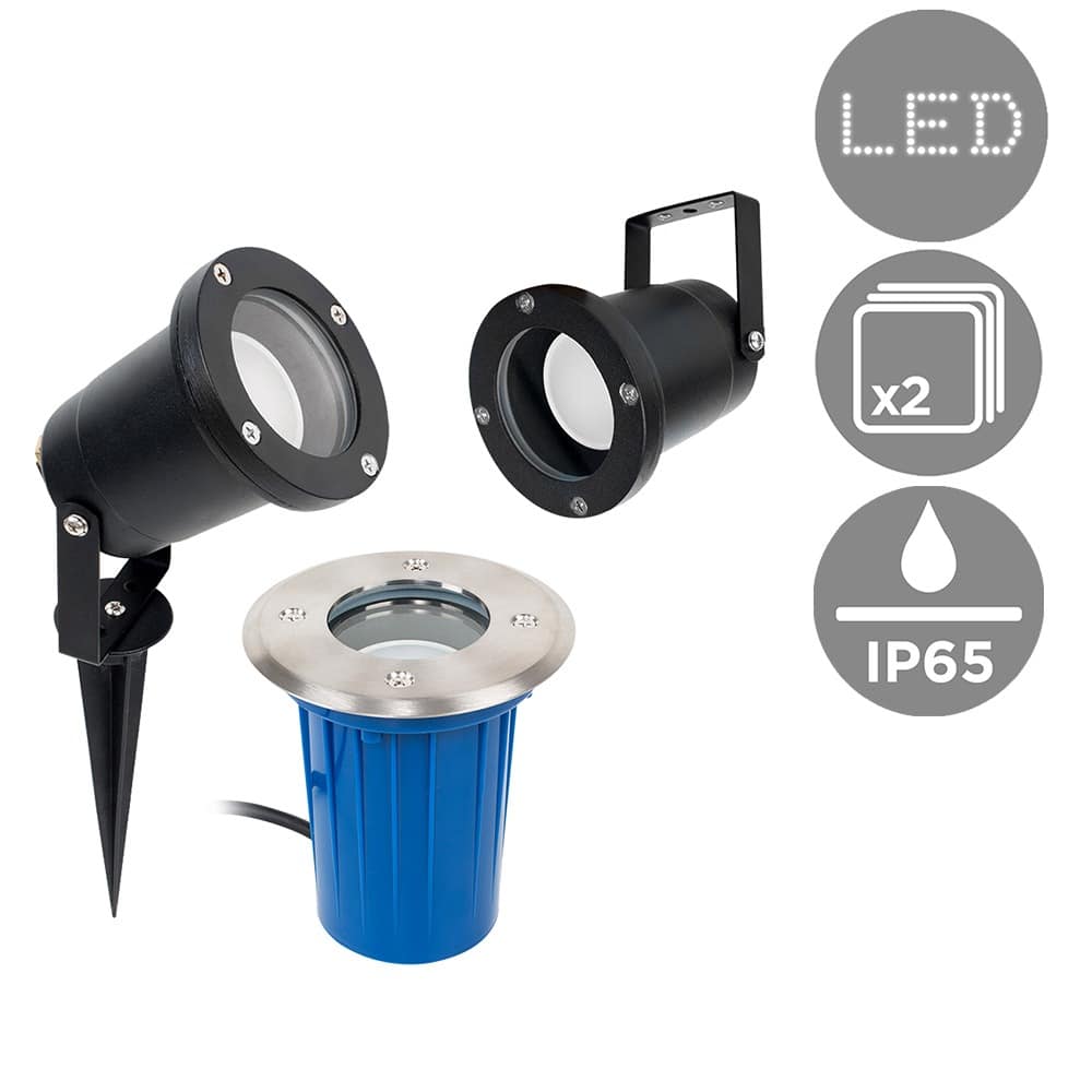 ValueLights Berwick Pair of Silver Outdoor Light (Multi-Installation)