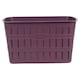 image 3 of 20L Plastic Bamboo Look Basket Laundry Clothes Storage Sorter Hamper with Handles | Purple | Purple
