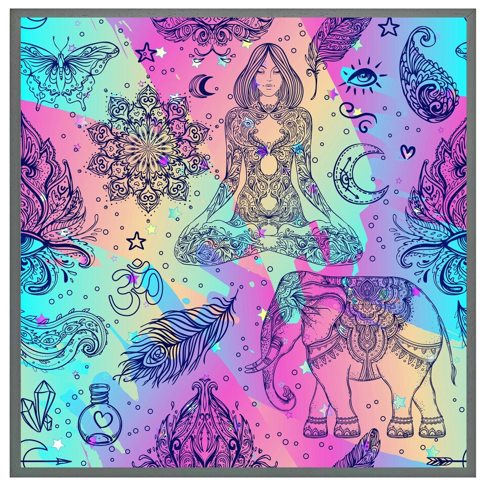 image 1 of Colourful rainbow (Picutre Frame) Grey | L