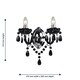 image 4 of Set of 2 Black Acrylic and Chrome Marie Therese Style 2 x 40W Wall Light | Black | Chrome | 2