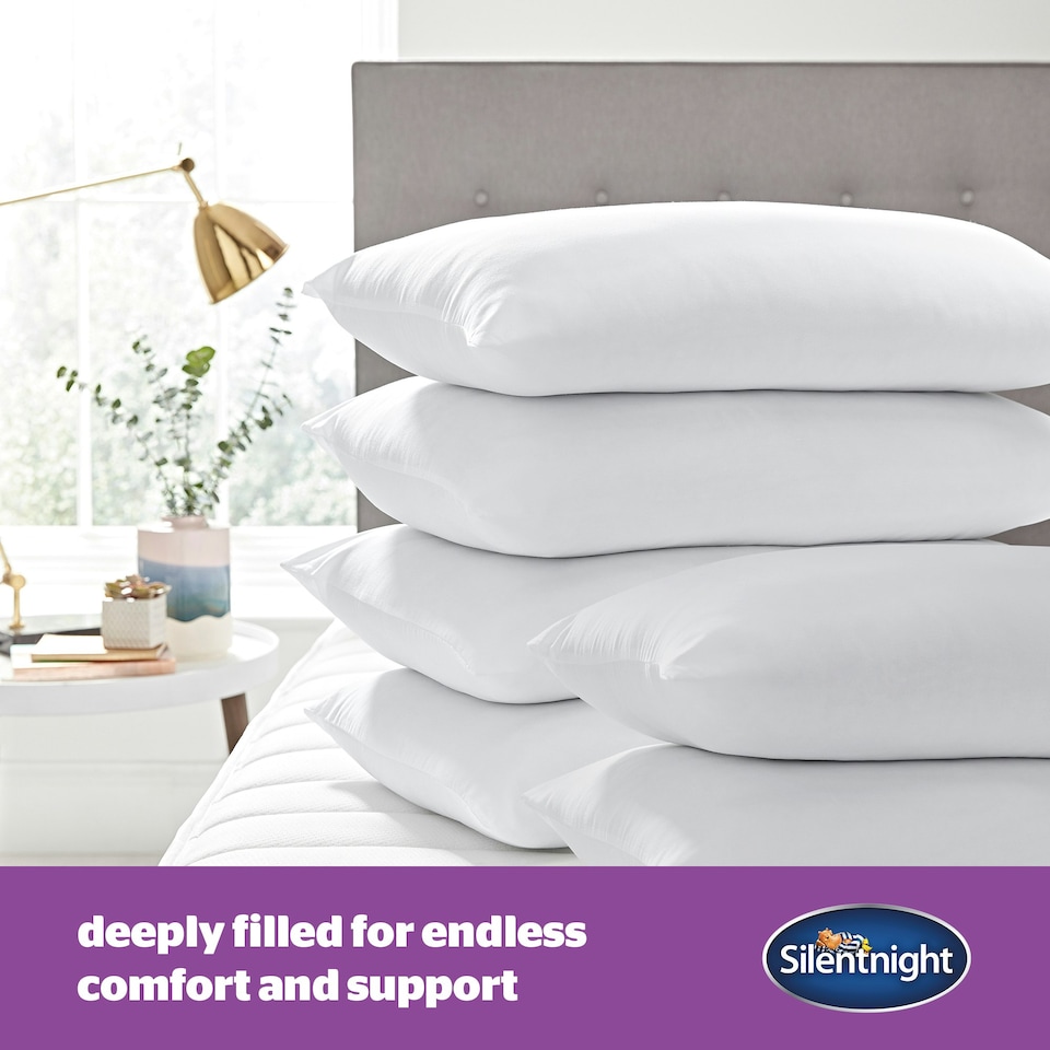 image 1 of Silentnight Deep Sleep Bed Pillows, Hypoallergenic, Medium Soft Support, 6 Pack