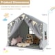 image 2 of COSTWAY Kids Play Tent 3-4 Kids Large Play Tent House Grey Grey