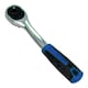image 1 of 1/4" Drive Curved Ratchet Socket Driver Quick release 72 Teeth Soft Grip Handle