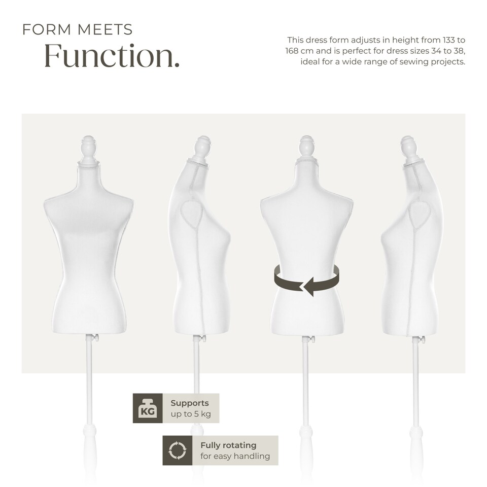 image 1 of Tailors Dummy - female mannequin torso with wooden stand | White | white | Female | 1