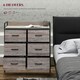 image 8 of HOMCOM Bedroom Chest of Drawers 6 Drawer Dresser w/ Shelf, Grey Wood Effect