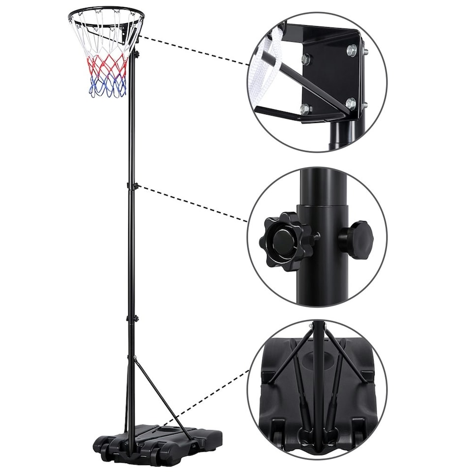 image 1 of Yaheetech Full-Size Portable Netball Hoop and Post Black