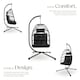 image 3 of Egg Chair Ariane with Swing Seat Frame, Thick Cushions and Protective Cover | Black | black | 1