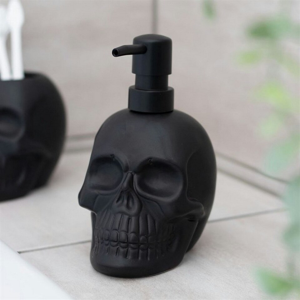 image 1 of Something Different Dark Matter Skull Soap Dispenser - Black - One Size