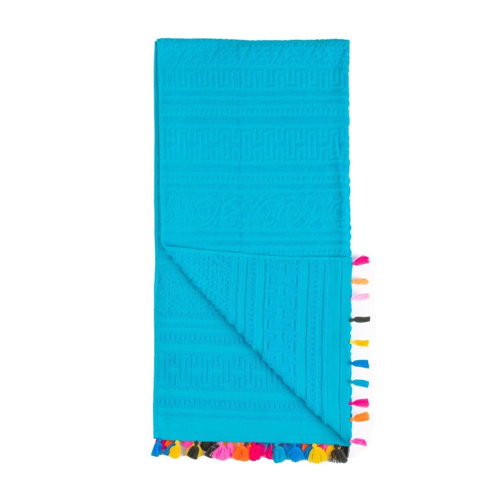 image 1 of Velosso Velour Tassle Beach Towel