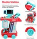 image 3 of Doctor Kit for Kids - 20-Piece Educational Medical Station Trolley Playset with Sounds & Accessories (Coral)