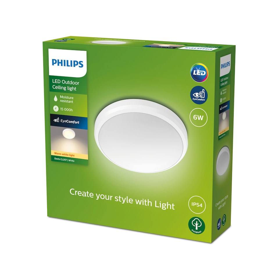 image 1 of Philips LED Doris 6W Ceiling Light White