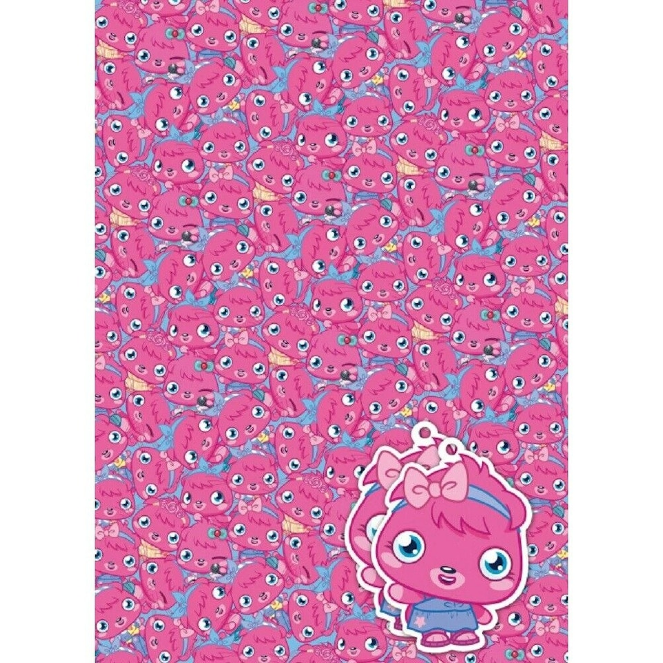 Moshi Monsters Poppet Gift Wrap - Pink/Blue - One Size