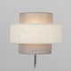 image 1 of ValueLights Polished Chrome Touch Bedside Table Lamp With Grey Herringbone Shade