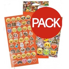 Emoji Assorted Designs Sticker Sheet (Pack of 2) - Multicoloured - One Size