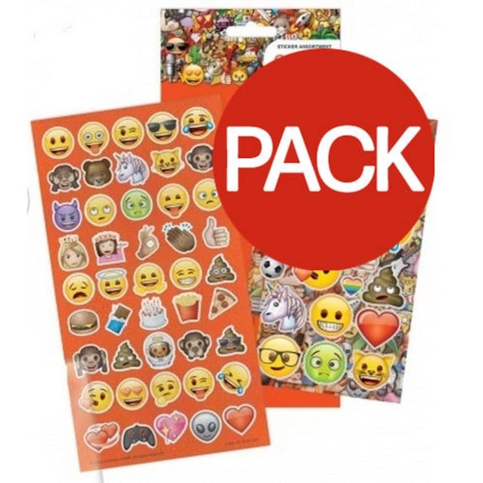Emoji Assorted Designs Sticker Sheet (Pack of 2) - Multicoloured - One Size