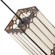 image 5 of Square Lantern Opal White Stained Glass Tiffany Pendant Shade with Clear Beads | White