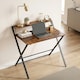 image 8 of HOMCOM Folding Desk with 2-Tier Shelf for Home Office | Black