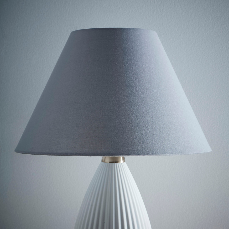 image 1 of 10“ Linen Coolie shade in Grey Grey