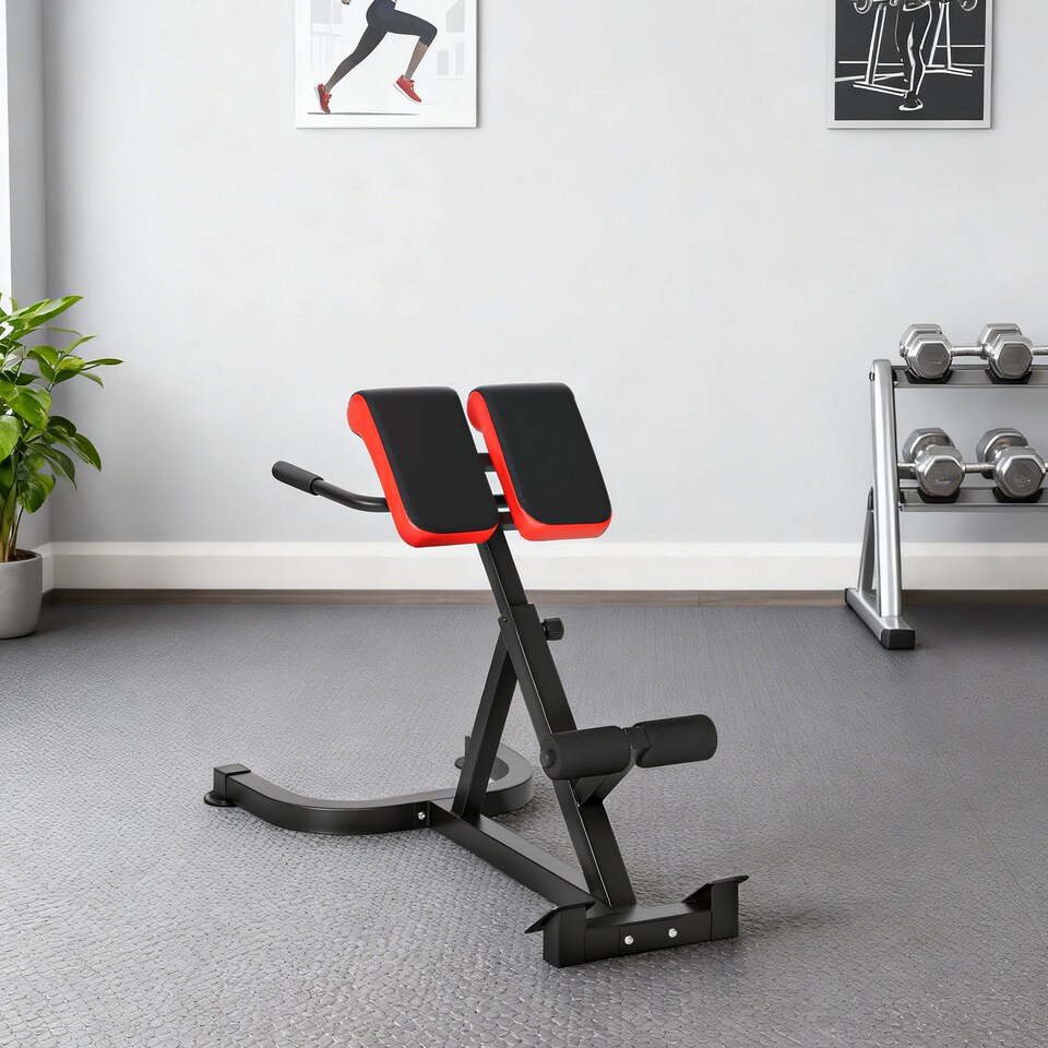 image 1 of SPORTNOW Roman Chair, Heavy-Duty 5-Level Adjustable Bench for Home Gym, Red