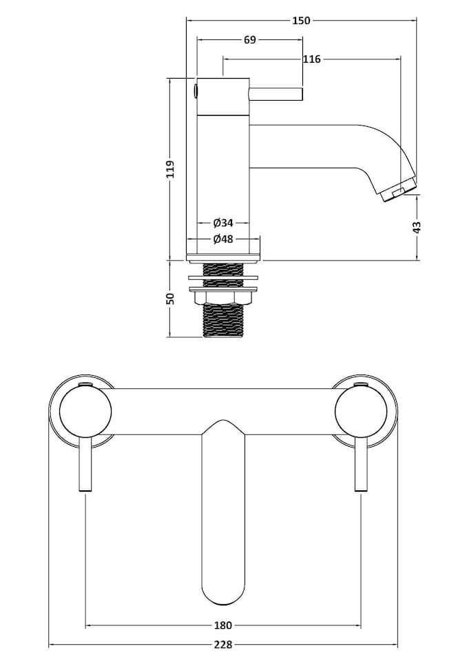 image 1 of Balterley Round Minimalist Deck Mounted Bath Filler Tap - Balterley | Black | Matt Black | 1