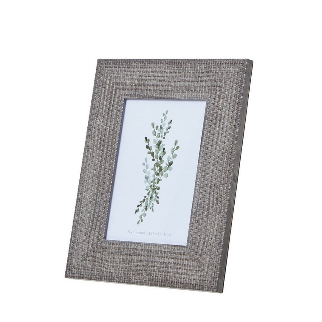 Lemon Pavilion Furniture and Decor Woven Photo Frame 5 x 7 - Wood - L1 x W21 x H26 cm - Grey