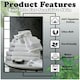 image 2 of VELVETIO 8 Piece Towel Bale Set Jacquard Greek Key Pattern - 100% Cotton, 450 GSM White