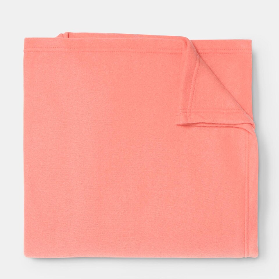 image 1 of OHS Soft Plush Polar Fleece Plain Throw | Pink | Coral - 200CMx240CM