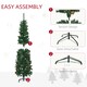 image 8 of HOMCOM 5.5FT Artificial Slim Christmas Tree Holiday Home Décor with Pine Cones