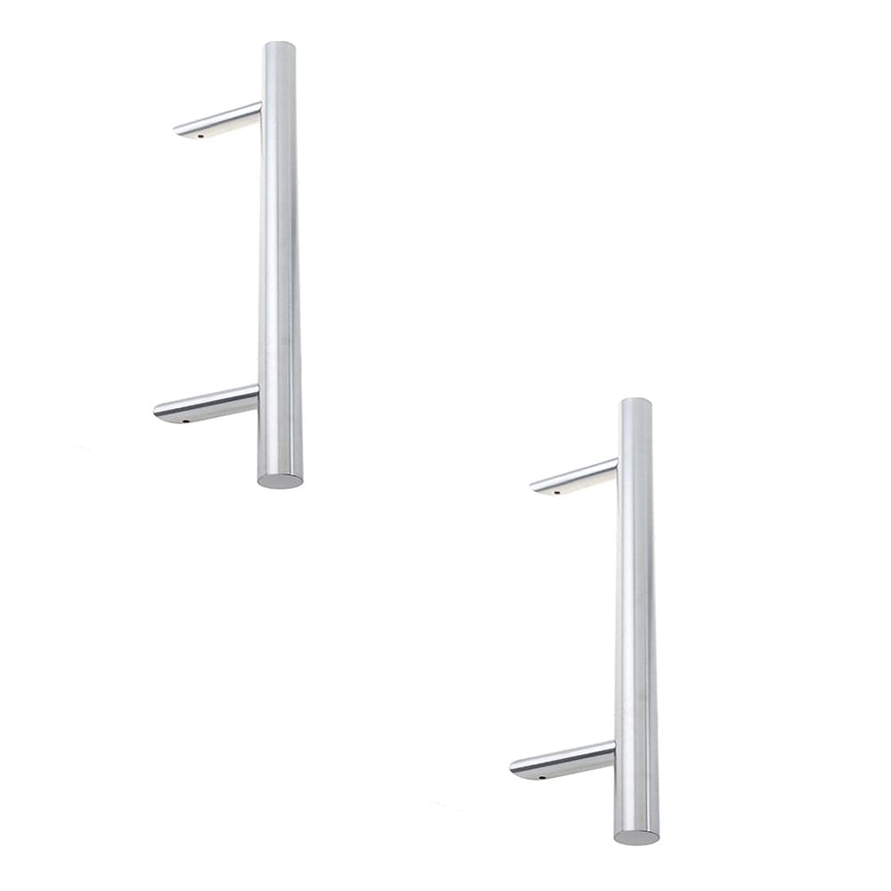 2 PACK Premium Stainless Steel Cranked Pull Handle - 1800mm x 32mm Satin Finish - Door Handle