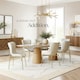 image 8 of Dining Chair Tessa - ergonomic high backrest, slim steel legs, soft fabric - per piece Cream | Velvet Look Beige/Gold