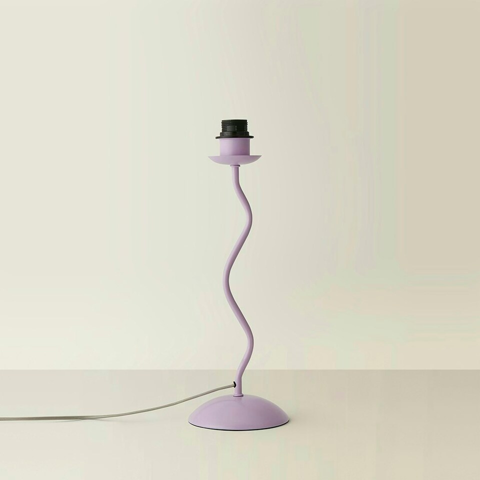 image 1 of ValueLights Wiggle Pale Purple Metal Table Lamp Base Purple