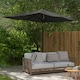 image 2 of Outsunny 2 x 3(m) Garden Parasol Rectangular Market Umbrella w/ Crank Dark Grey
