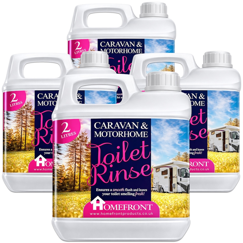 image 1 of Homefront Caravan and Motorhome Pink Toilet Chemical Rinse Solution Fluid Cleaner Formaldehyde Free 8L