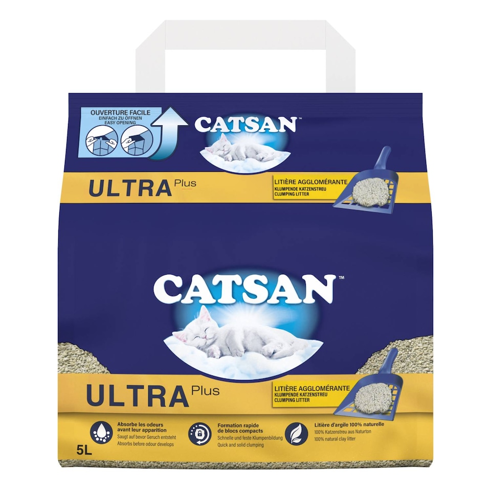 image 1 of 15L Catsan Ultra Clumping Odour Control Cat Litter 15 Litres (3x5L) Kitten