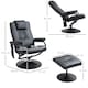 image 3 of HOMCOM Swivel Recliner Chair and Footstool, Faux Leather Massage Recliner Armchair with Remote Control and Round Wrapped Base, Black
