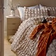 image 2 of OHS Filled Seersucker Duvet Cover with Pillowcase Bedding Set | Cream | Natural | Double