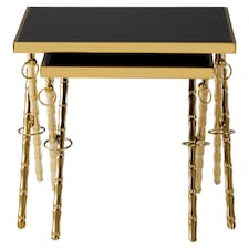 Interiors by Premier Contemporary Design Set Of 2 Nesting Tables, Versatile Side Tables, Elegant And Functional Square Tables Gold