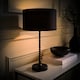 image 3 of ValueLights Maeve Black Fabric Drum Lamp Shade Matte Black Bobbin Bobble Table Lamp | Black