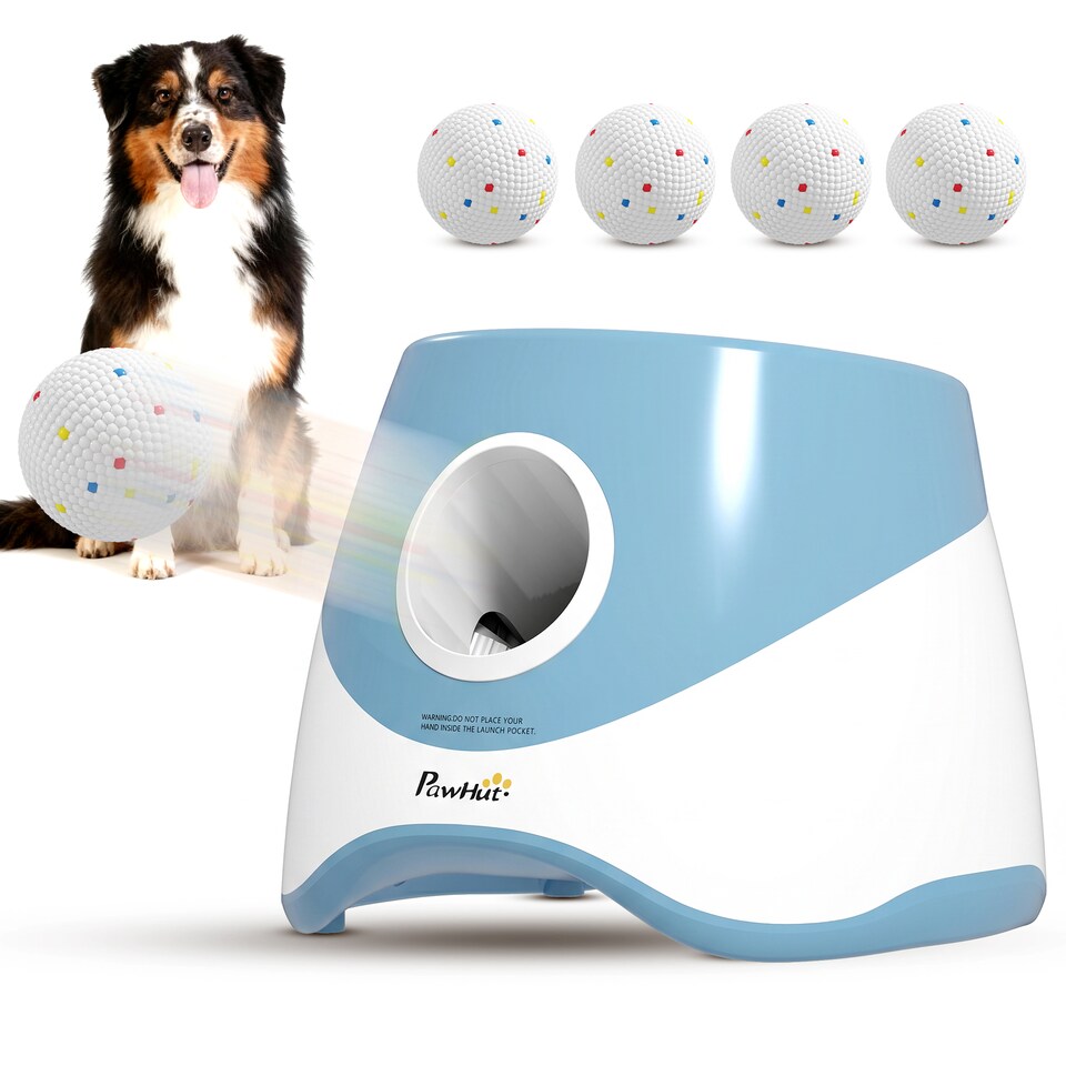 image 1 of PawHut Automatic Dog Ball Launcher with 5 ETPU Balls