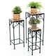 image 10 of COSTWAY Set of 3 Metal Plant Stand Set Display Holder | Blue