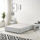 image 3 of Astoria Divan Bed Base with 2 Drawers & 30 Inch Diamante Headboard in Linen Fabric | Grey | Sage | Small Single