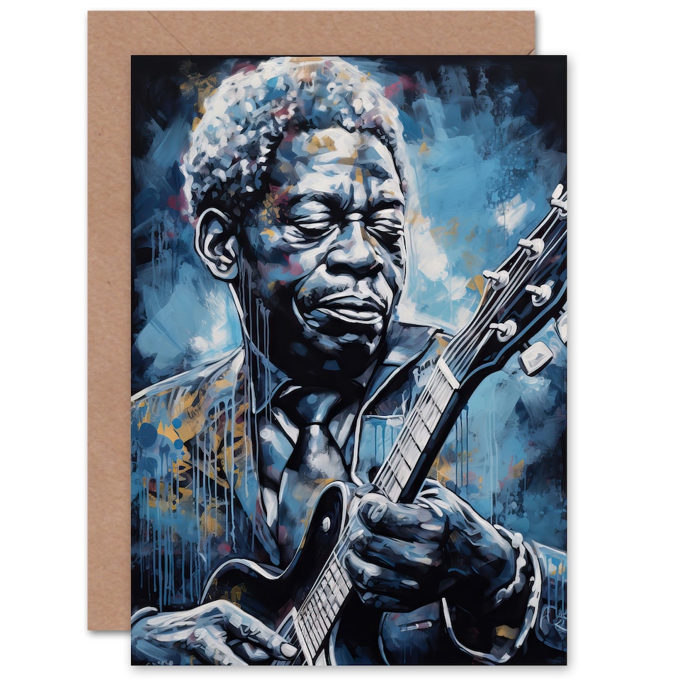 image 1 of Blues Melancholy Chicago Soul Music Gospel Birthday Greeting Card