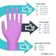 image 4 of Unigloves Violet Pearl Box of 100 Nitrile Gloves