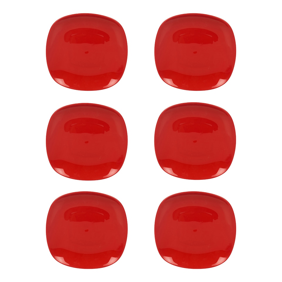 image 1 of 6x Plastic Dinner Plates | Red | 1