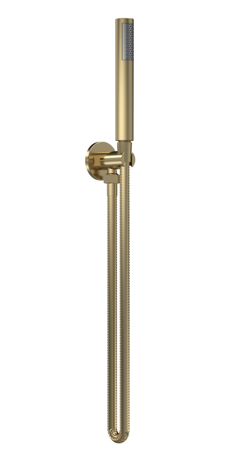 image 1 of Round Outlet Elbow Parking Bracket Shower Handset Brushed Brass | Copper | Brushed Brass | 1