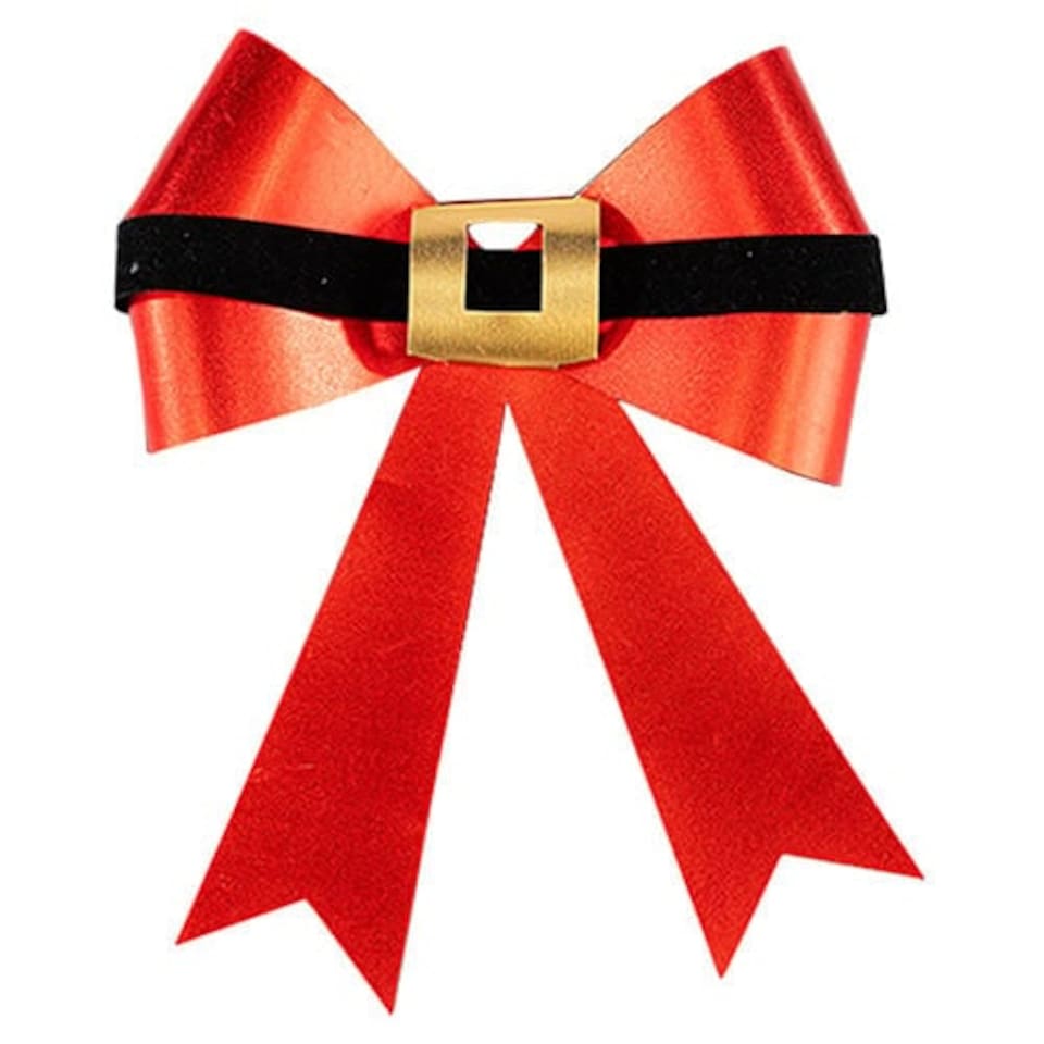 Santa Red Door Bow Large Christmas Decoration 34cm