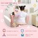 image 3 of ZONEKIZ Kids Dressing Table with Mirror and Stool, Girls Vanity Table Makeup Desk with Drawer, Cute Animal Design, for Ages 3-6 Years, Pink