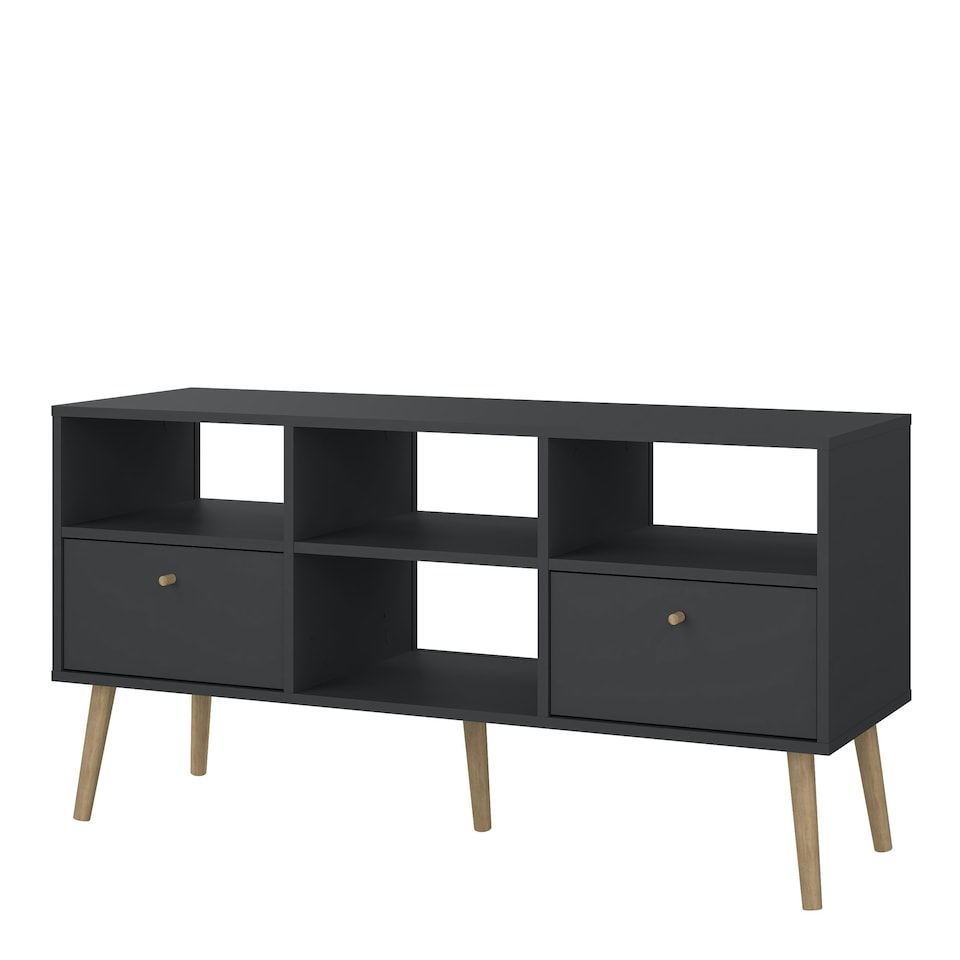image 1 of Cumbria TV-Unit 2 Drawers Dark Grey